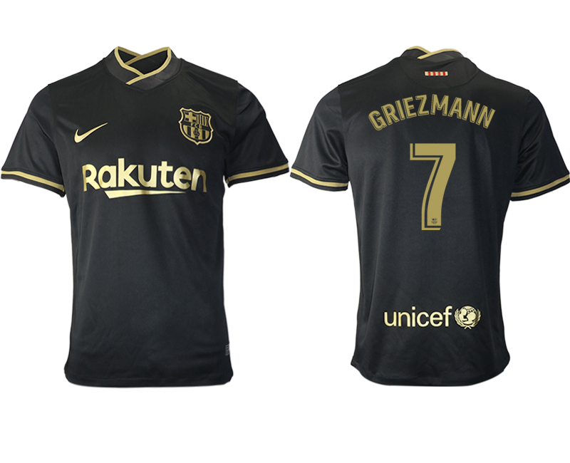 Men 2020-2021 club Barcelona away aaa version #7 black Soccer Jerseys